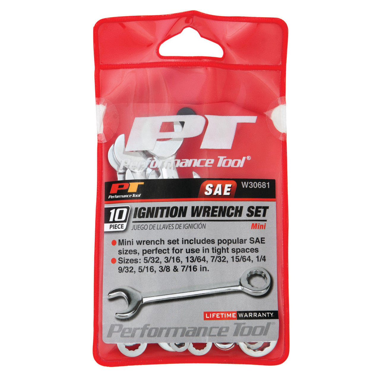 Performance Tool W30681 SAE Ignition Wrench Set 10 pc