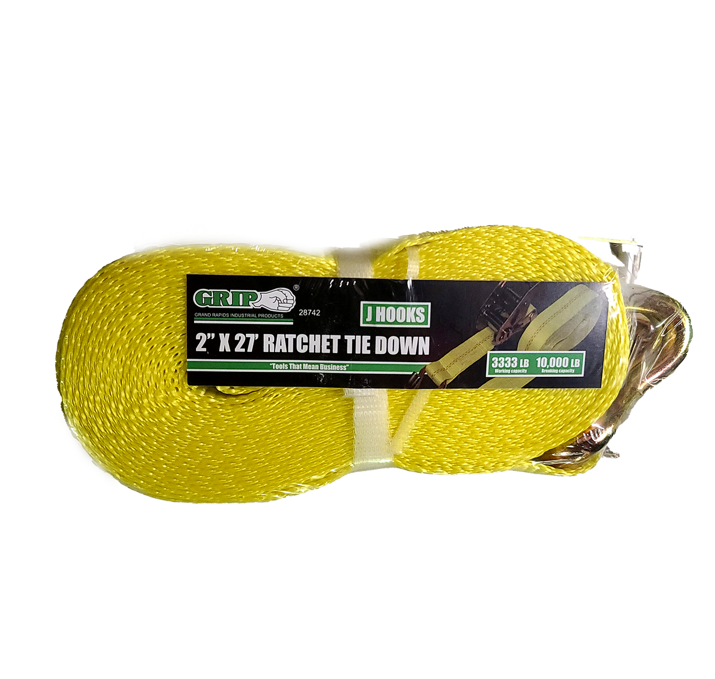 Grip 28742 2-Inch X 27-Foot Ratchet Tie Down Straps With J Hooks