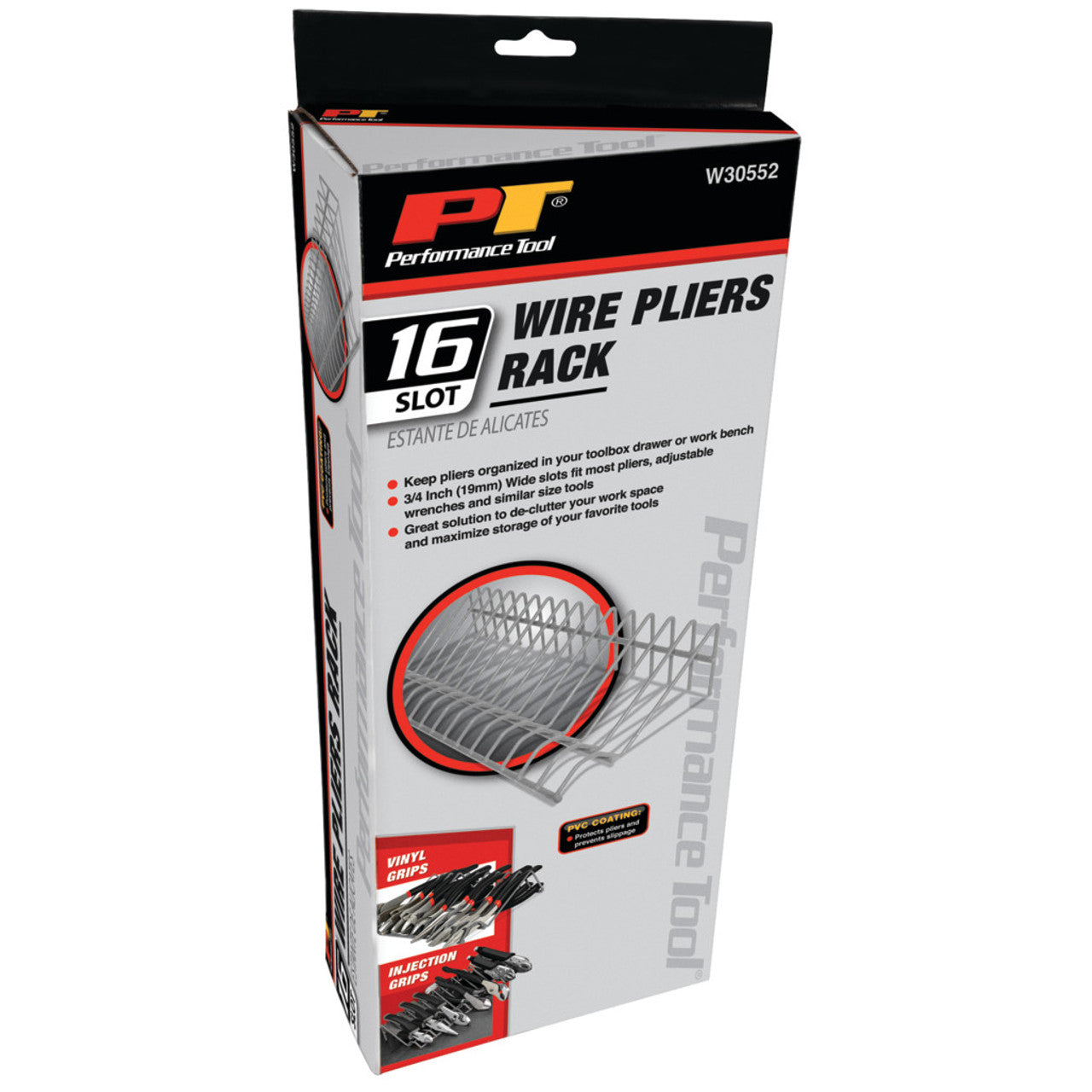 Performance Tool W30552 Organizer Tool Rack for Pliers 16 Slot - Low Profile