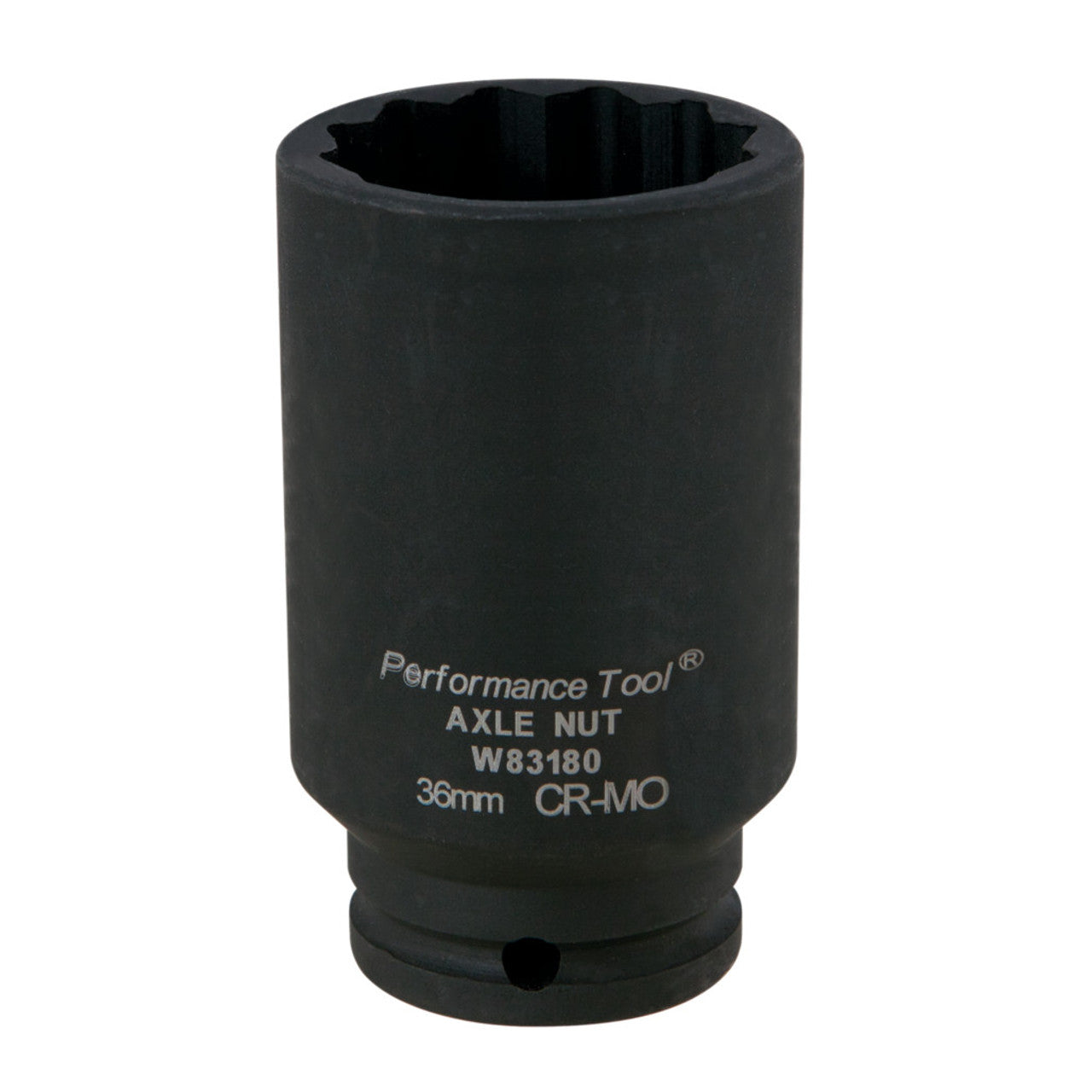 Performance Tool W83180 12pt Axle Nut Socket CrMo 36mm