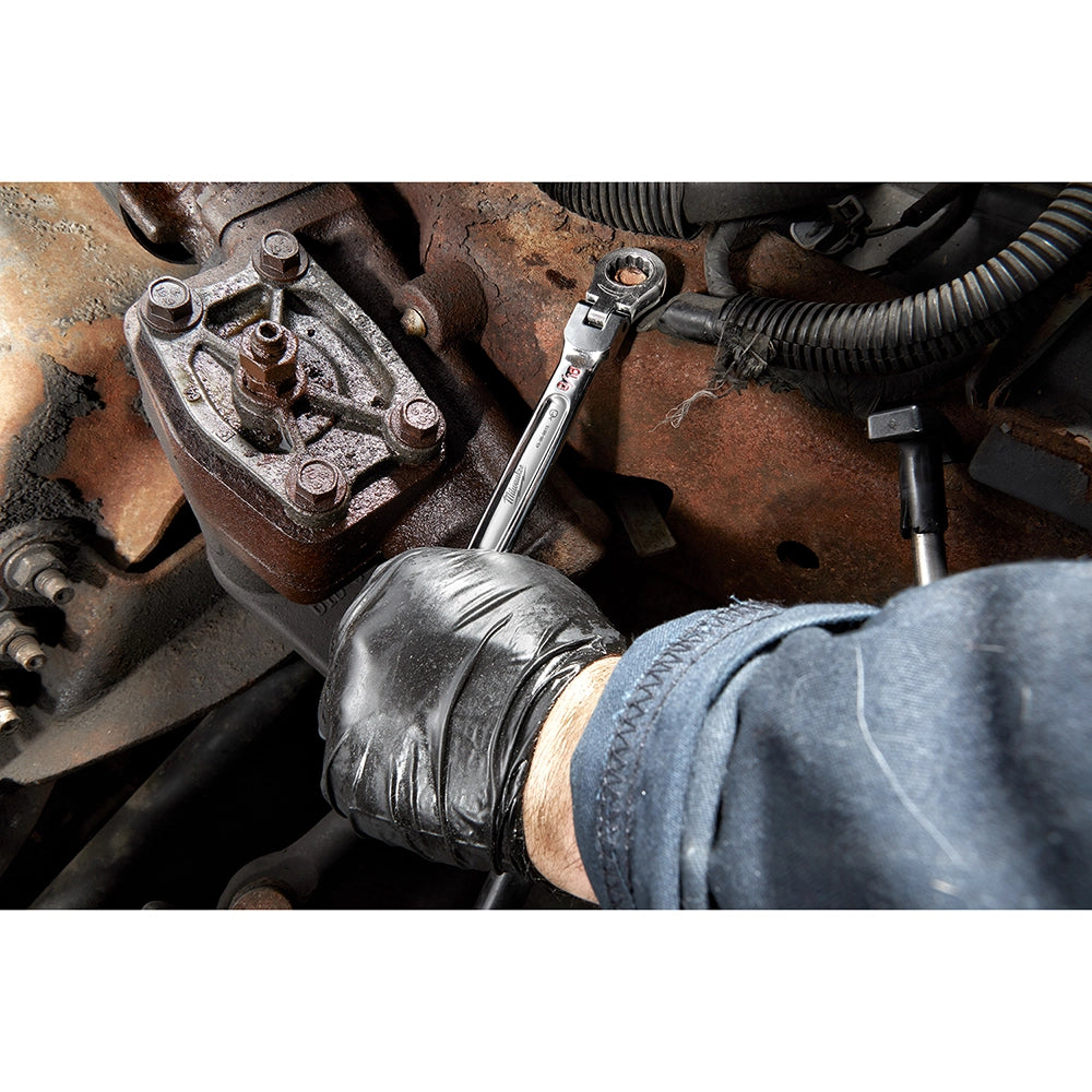 Milwaukee 48-22-9413 SAE Flex Head Ratcheting Combination Wrench, 15-Pieces