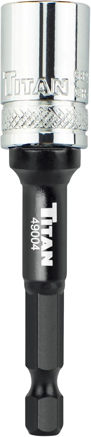 Titan 49004 1/4-Inch & 3/8-Inch Drive 3-in-1 Stepped Impact Socket Adapter, Mutli-Functional Dual Drive Adapter Works as 1/4" Drive Wobble, 1/4" Drive Straight, & 3/8" Drive Straigt Extension