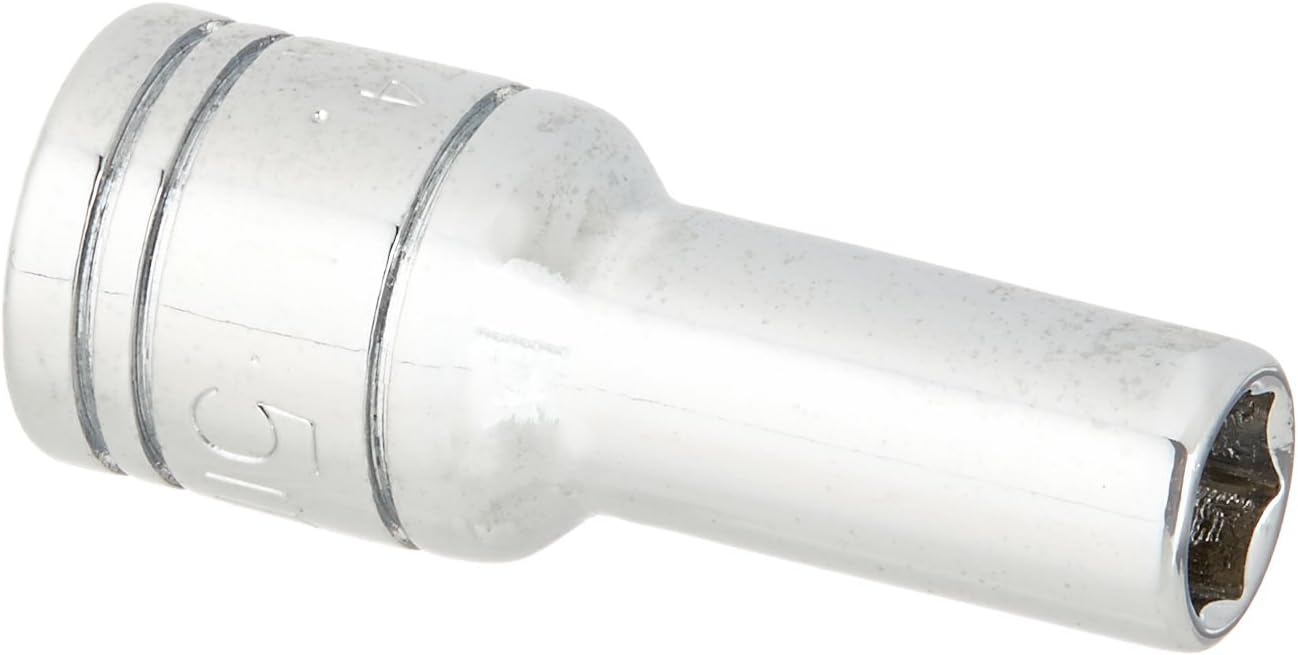 SK Professional Tools 41674 1/4" Dr 6-Pt Metric Semi Deep Chrome Socket – 5mm, Made in USA