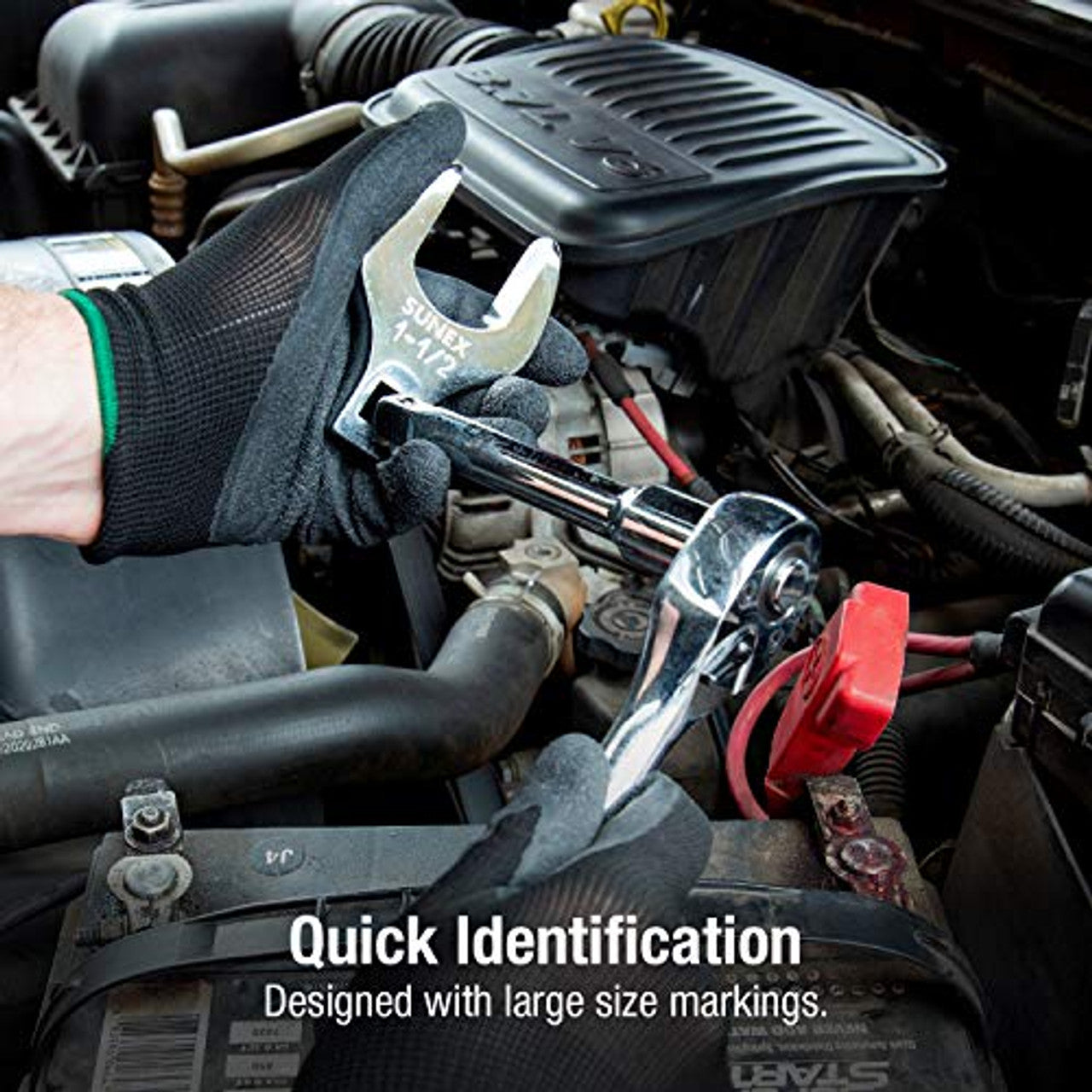 SUNEX 1/2-INCH DRIVE JUMBO SAE CROWFOOT WRENCH SET (9721A)