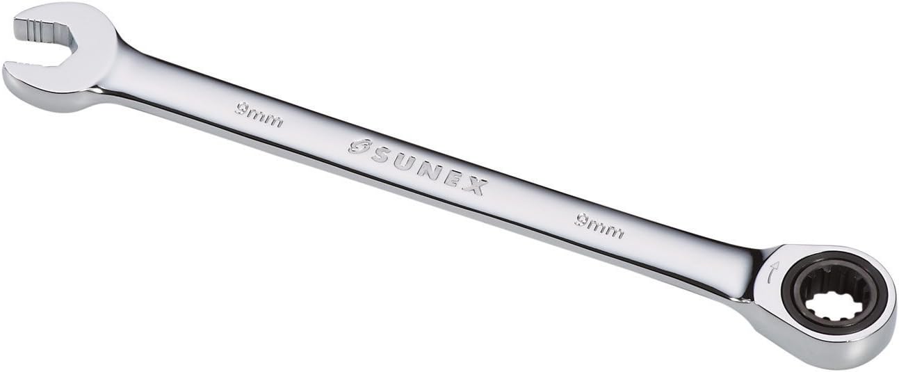 Sunex 99229M 9mm V-Groove Combination Ratcheting Wrench