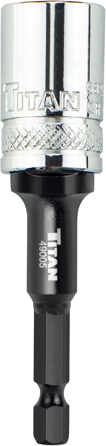 Titan 49005 3/8-Inch & 1/2-Inch Drive 3-in-1 Stepped Impact Socket Adapter, Mutli-Functional Dual Drive Adapter Works as 3/8" Drive Wobble, 3/8" Drive Straight, & 1/2" Drive Straight Extension