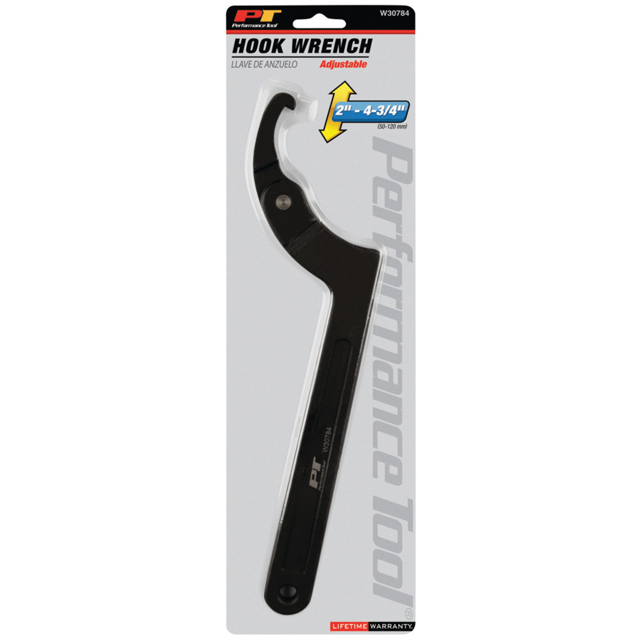 Performance Tool W30784 Adjustable Hook Wrench 2"-4-3/4"