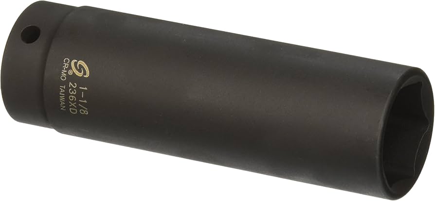 SUNEX 1/2" DRIVE 6 POINT EXTRA DEEP IMPACT SOCKET 1-1/8" (236XD)