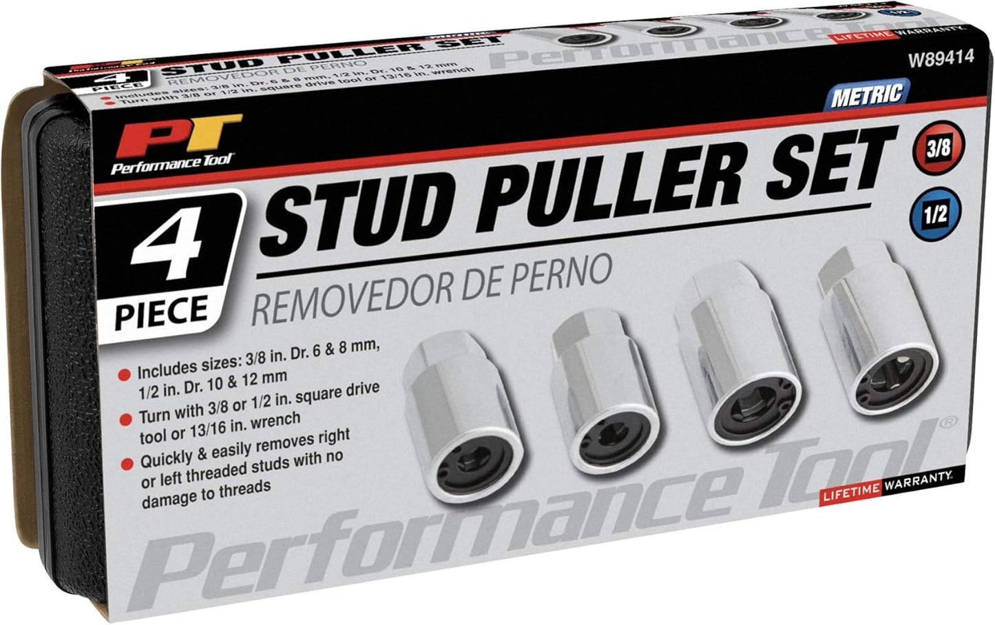 Performance Tool W89414 Metric Stud Puller Set 4-piece