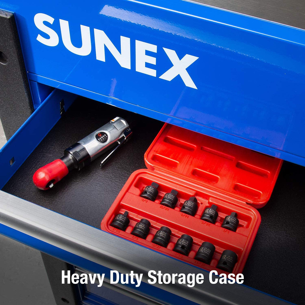 SUNEX TOOLS 11 PIECE 3/8" DRIVE DRAIN/PIPE PLUG IMPACT SOCKET SET (3841)