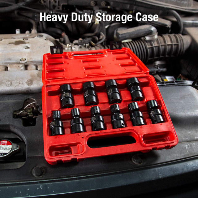 SUNEX 3/8" DR. 10 PC. METRIC UNIVERSAL IMPACT SOCKET SET (3657)