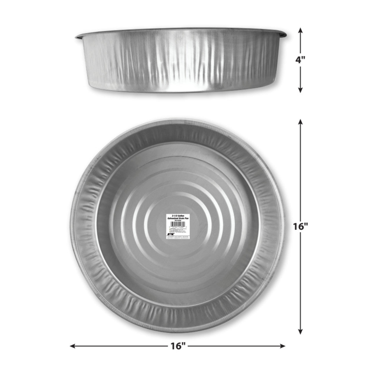 Performance Tool W54280 Galvanized Drain Pan 3-1/2 gal