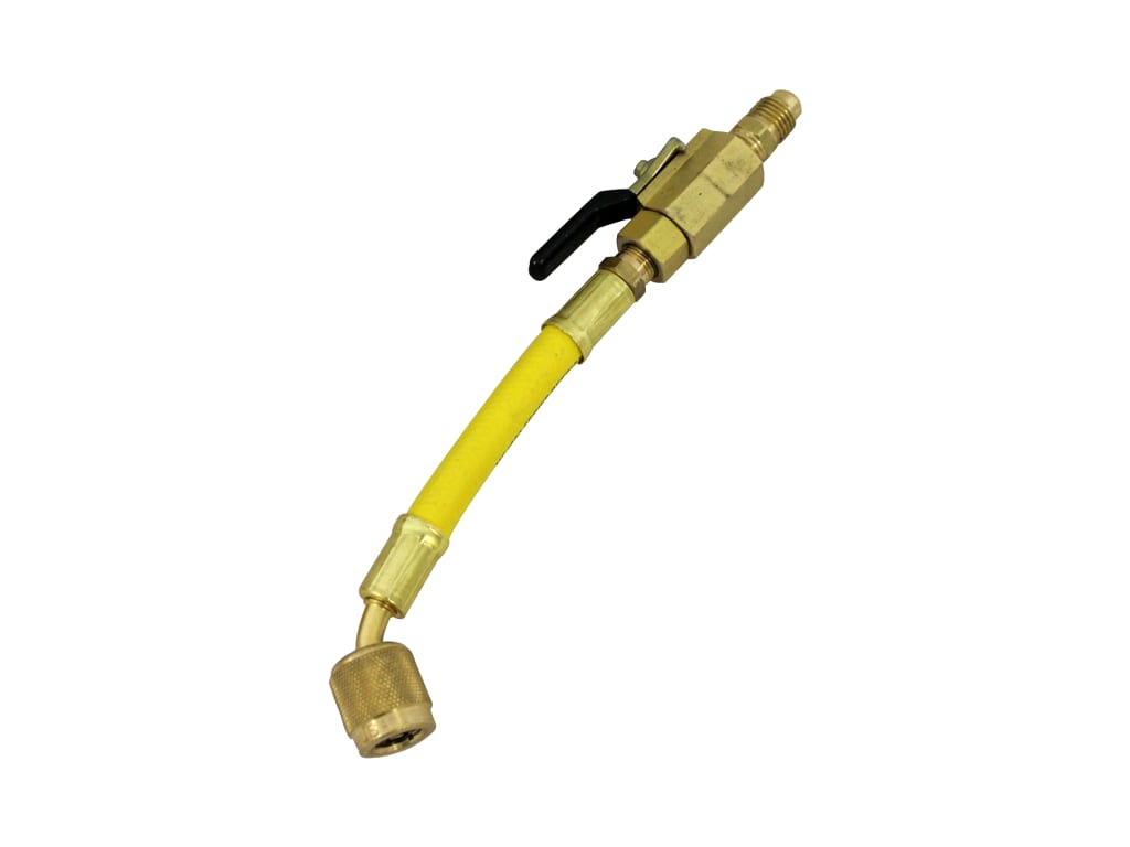 Mastercool 90264 Yellow 1/4" x 1/4" Straight Manual Shut-Off Valve