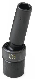 SK Hand Tools 33334, 7/16" Swivel Impact Socket 3/8" Drive 6 Point Deep