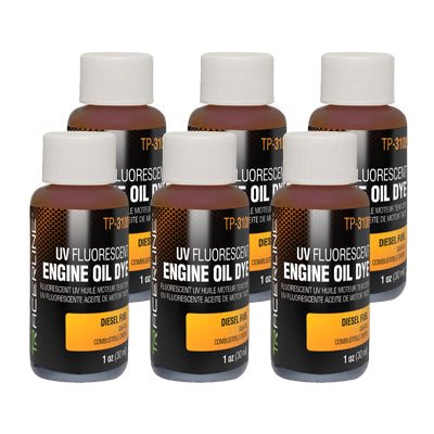 Tracerline TP-3100-0601 DYE-LITE Diesel Engine Oil UV Leak Detection Dye 6 x 1 Oz. Bottles