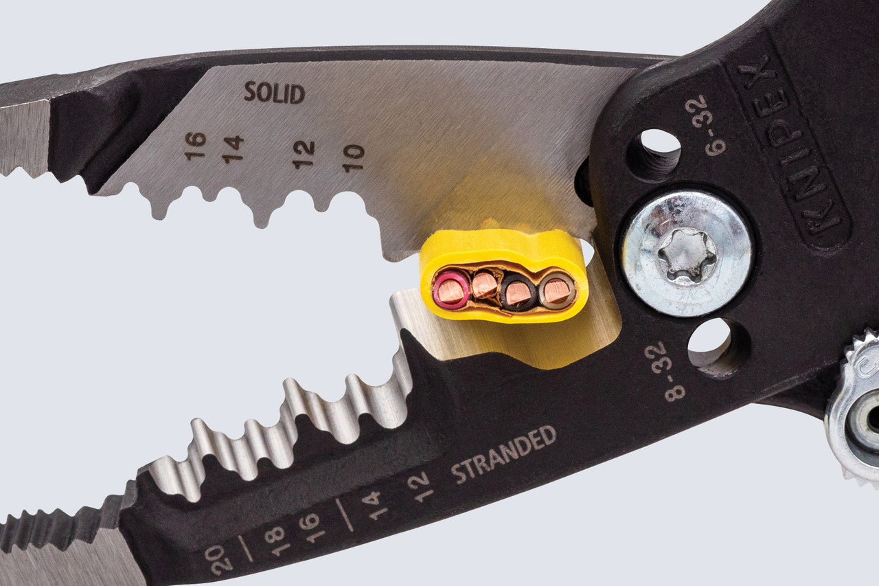 Knipex 13718 8" Forged Wire Stripper Pliers w Shears 10-20 AWG Flat Nose