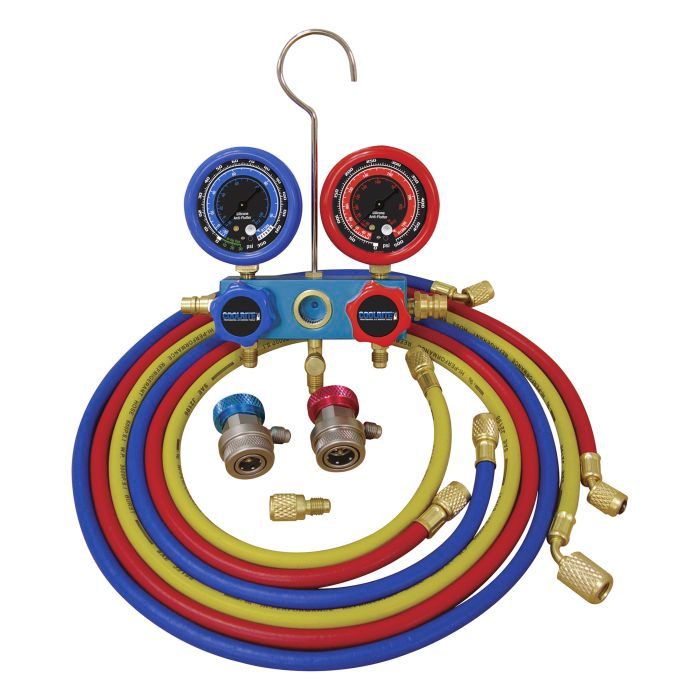 Mastercool CoolRite 293996PBCL Dual Deluxe R-12 and R134A Manifold Gauge Set