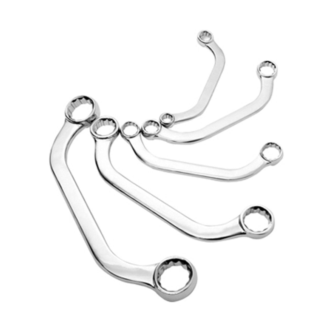 SUNEX 5 PC SAE HALF MOON DOUBLE BOX WRENCH SET FULLY POLISHED (9935)