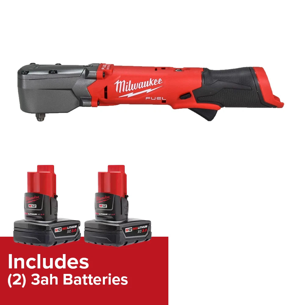 Milwaukee 2564-20 M12 Fuel Brushless 3/8" Right Angle Impact Wrench + 2 Battery