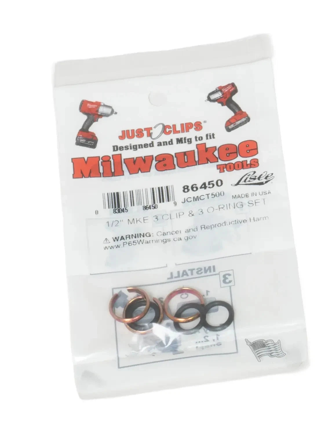 Lisle 86450 JCMCT500 1/2" 3 )-Rings Set for Milwaukee