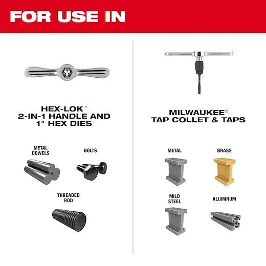 Milwaukee 49-22-5604 38pc Sae Tap & Die Packout Set W/ Hex-lok 2-in-1 Handle