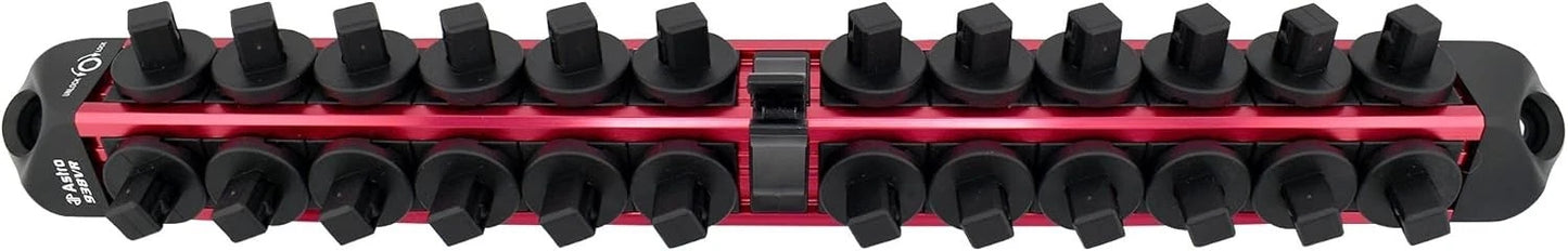 Astro Pneumatic 938VR Red 3/8" Drive V12 Locking Magnetic Socket Organizer