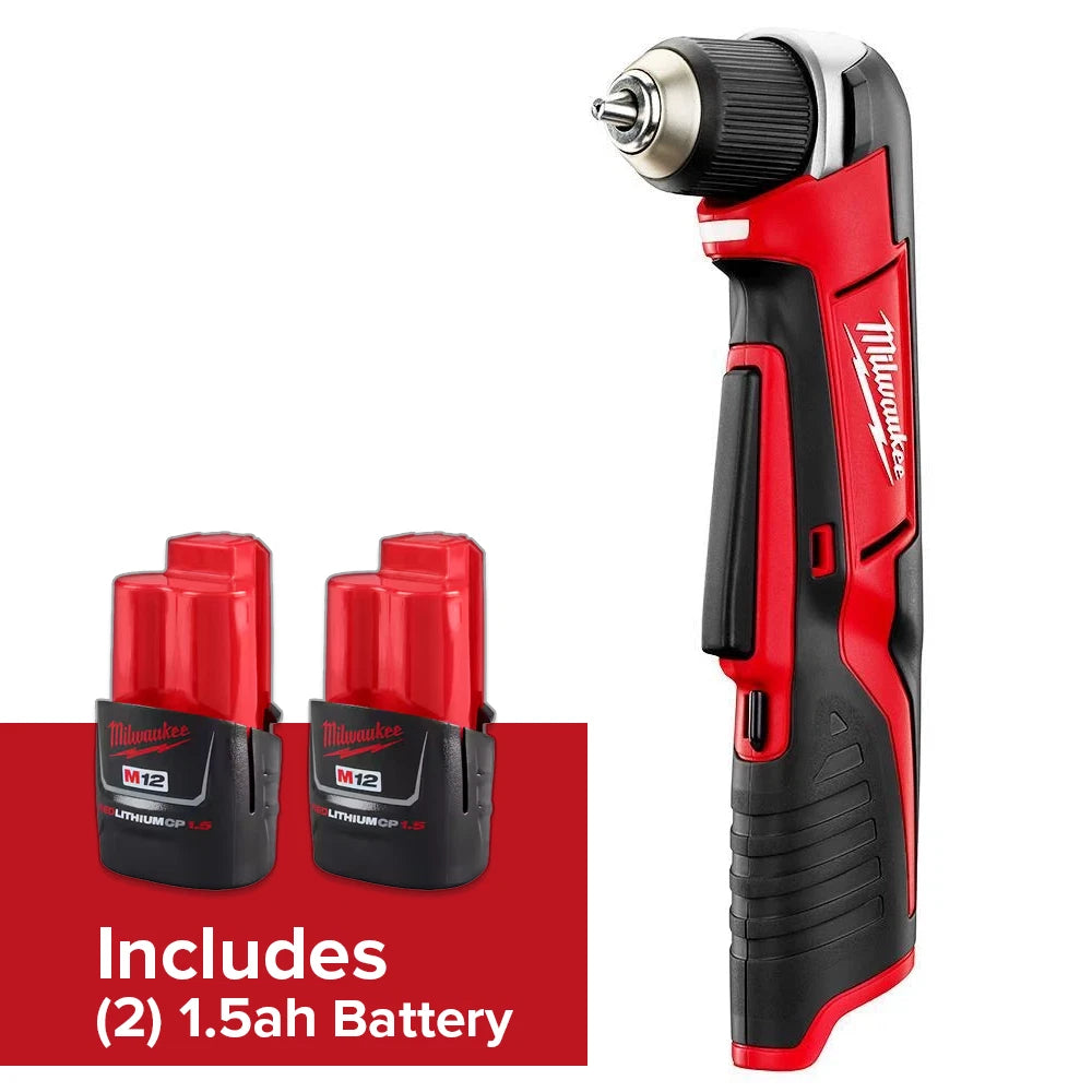 Milwaukee 2415-20 M12 12V 3/8' Right Angle Drill/Driver + (2) 1.5ah Batteries