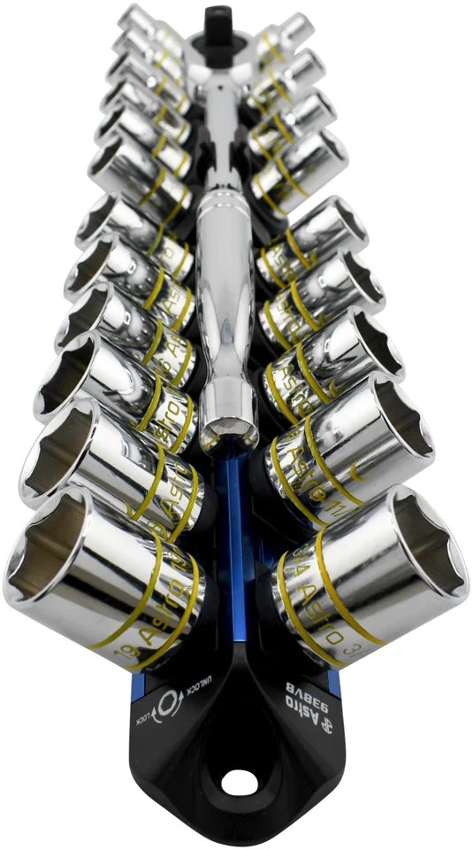 Astro Pneumatic 938VB Blue 3/8" Drive V12 Locking Magnetic Socket Organizer