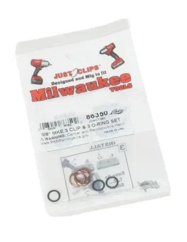 Lisle 86350 JCMCT380 3/8" 3 Clips 3 O-Rings Set for MIlwaukee