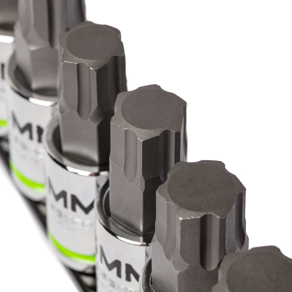 GRIPEDGE HCM8S HEX Bit Socket Set | 8-PC - 1/2'' Drive Metric RPT Hex Driver Set