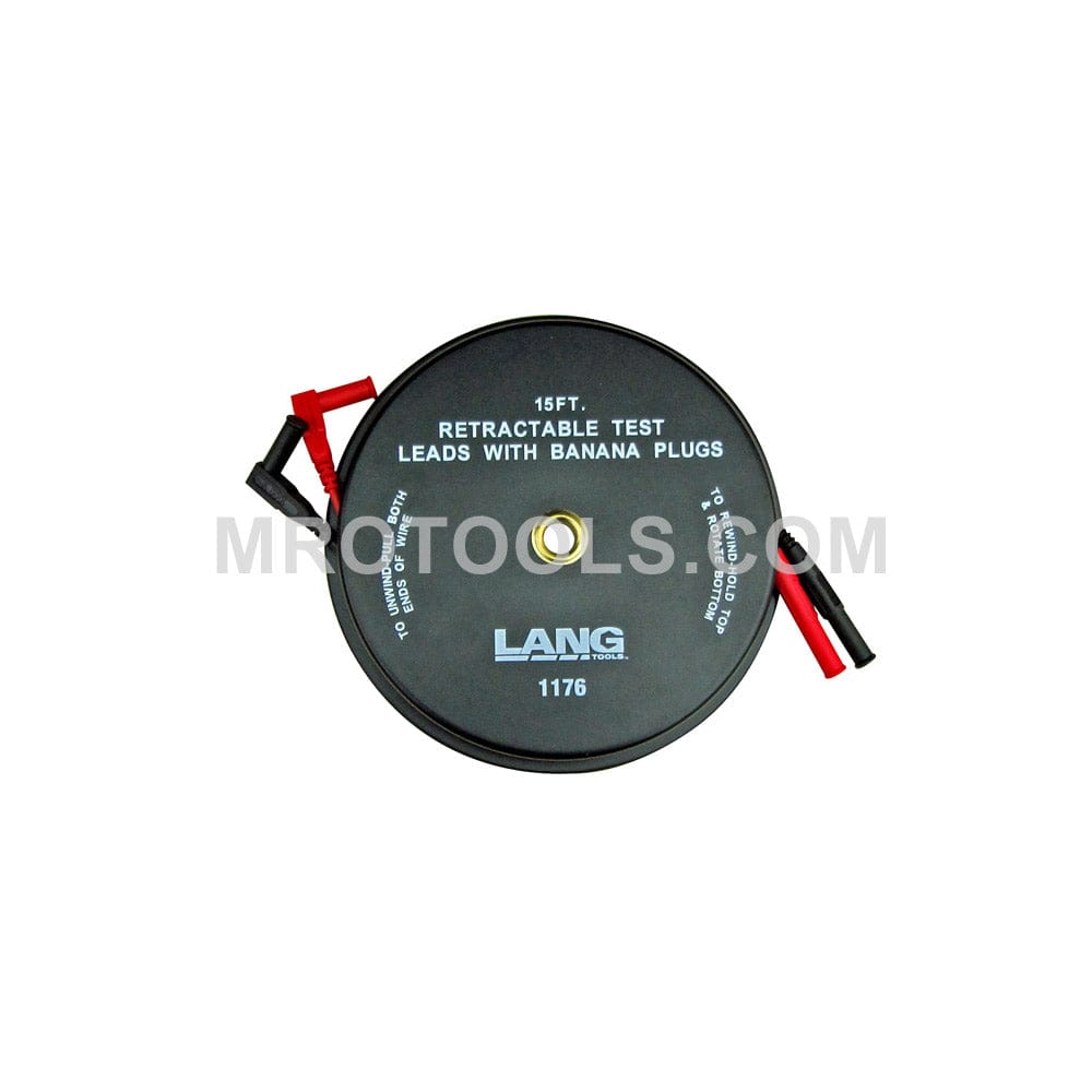Lang 1175 2 x 15ft Retractable Test Leads with Banana Plugs
