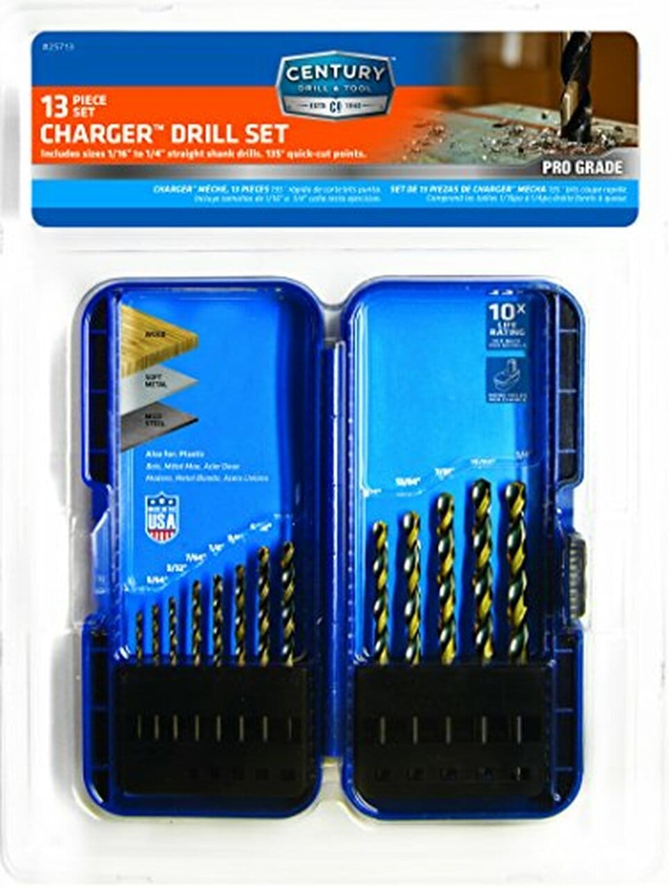 Century 25713 13 Piece Charger High Speed Drill Set CBM Tools
