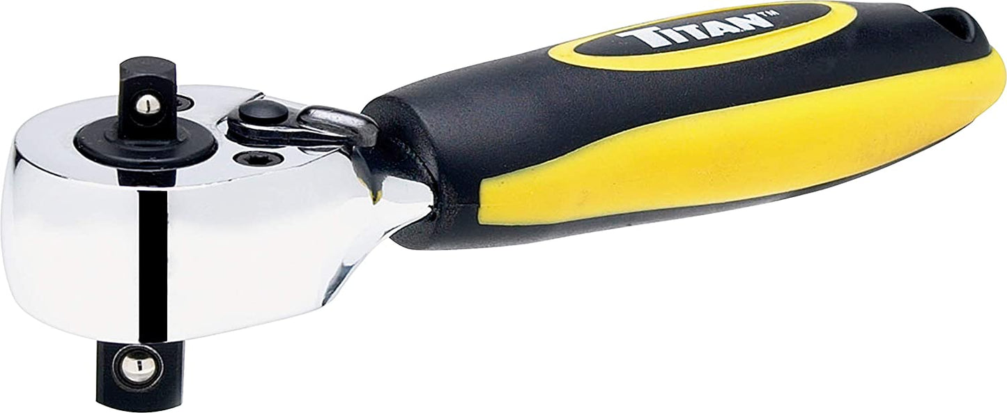 TITAN 11050 1/4" & 3/8" DRIVE DUAL HEAD STUBBY COMBINATION RATCHET