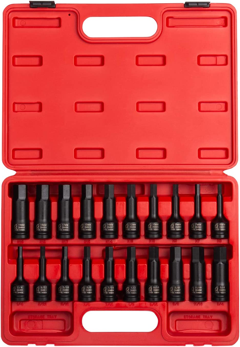 Sunex 2637 20 Piece 1/2" Drive Impact Hex Driver Master Set