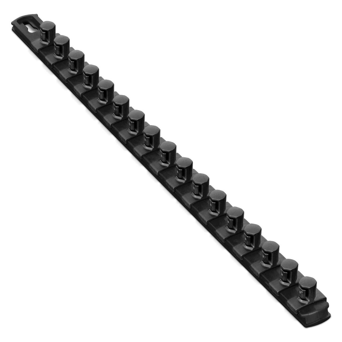 Ernst 8422M BLACK 1/2" Socket Organizer Rail w/ Magnets & Twist Lock Clips