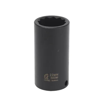 Sunex Tools 322ZMD 3/8" Drive 22mm 12 Point Deep Impact Socket