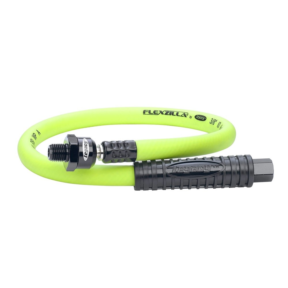 Flexzilla HFZ3802YW2B 3/8" x 2' Whip Hose with Ball Swivel, 1/4" NPT