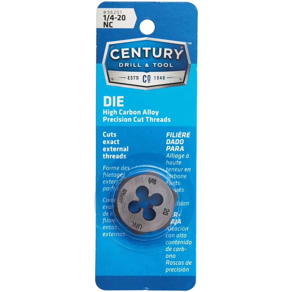 Century Drill and Tool 96201 Fractional Die 1/420 National Coarse