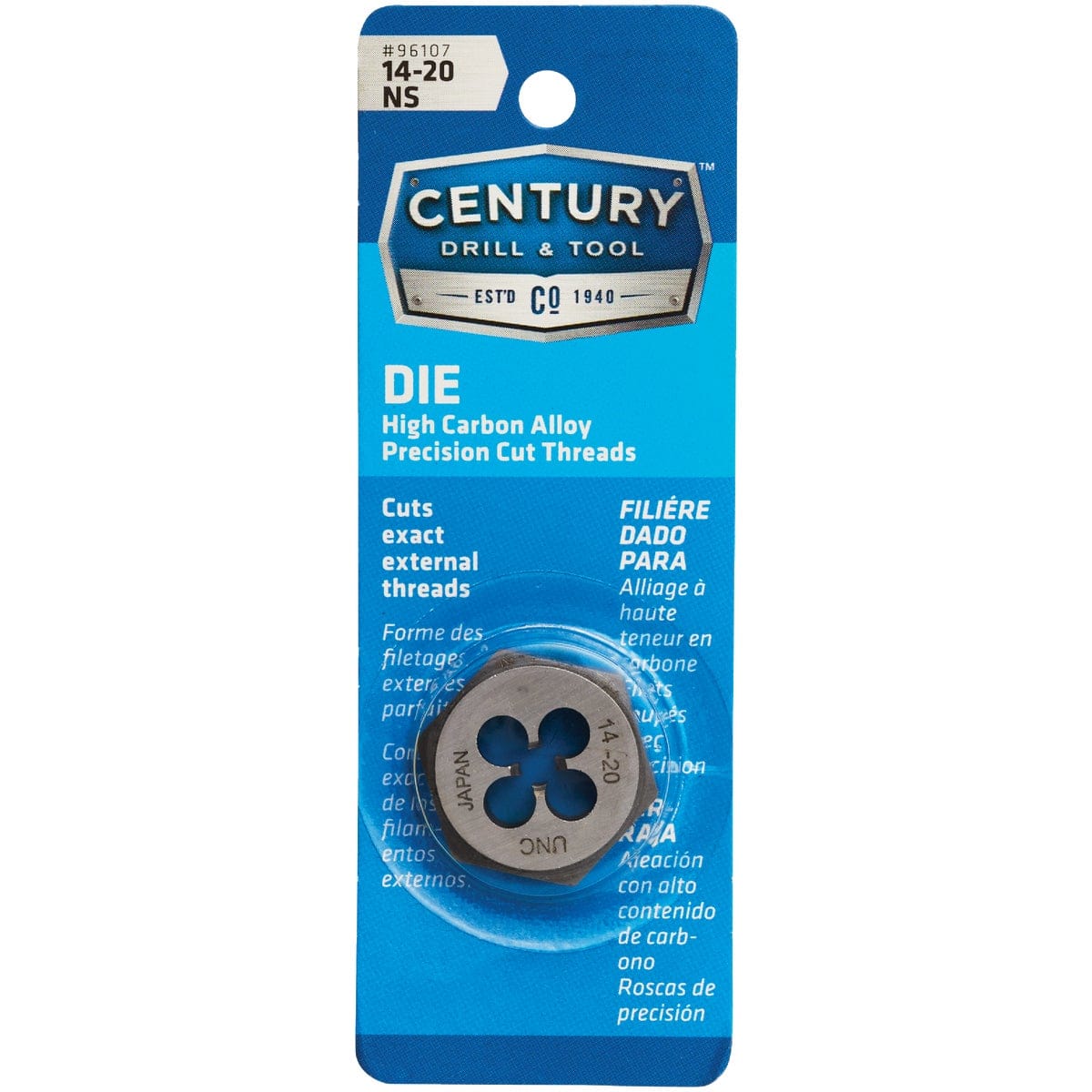 Century Drill and Tool 96107 Fractional Die 14-20 National Standard