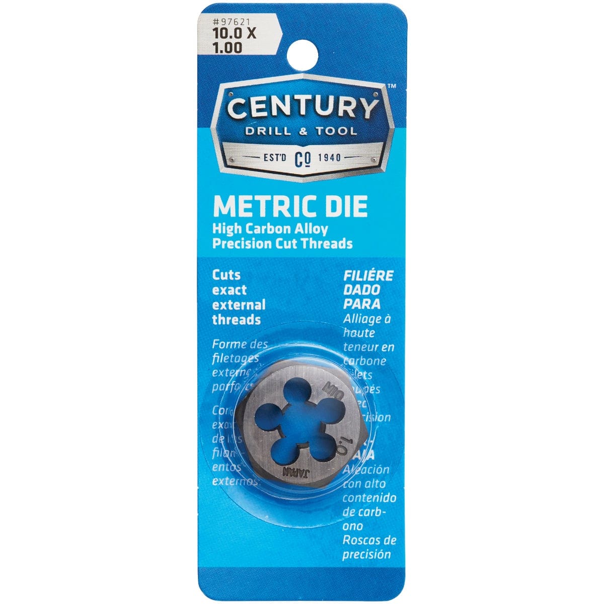 Century Drill and Tool 97621 Metric Die 10 x 1