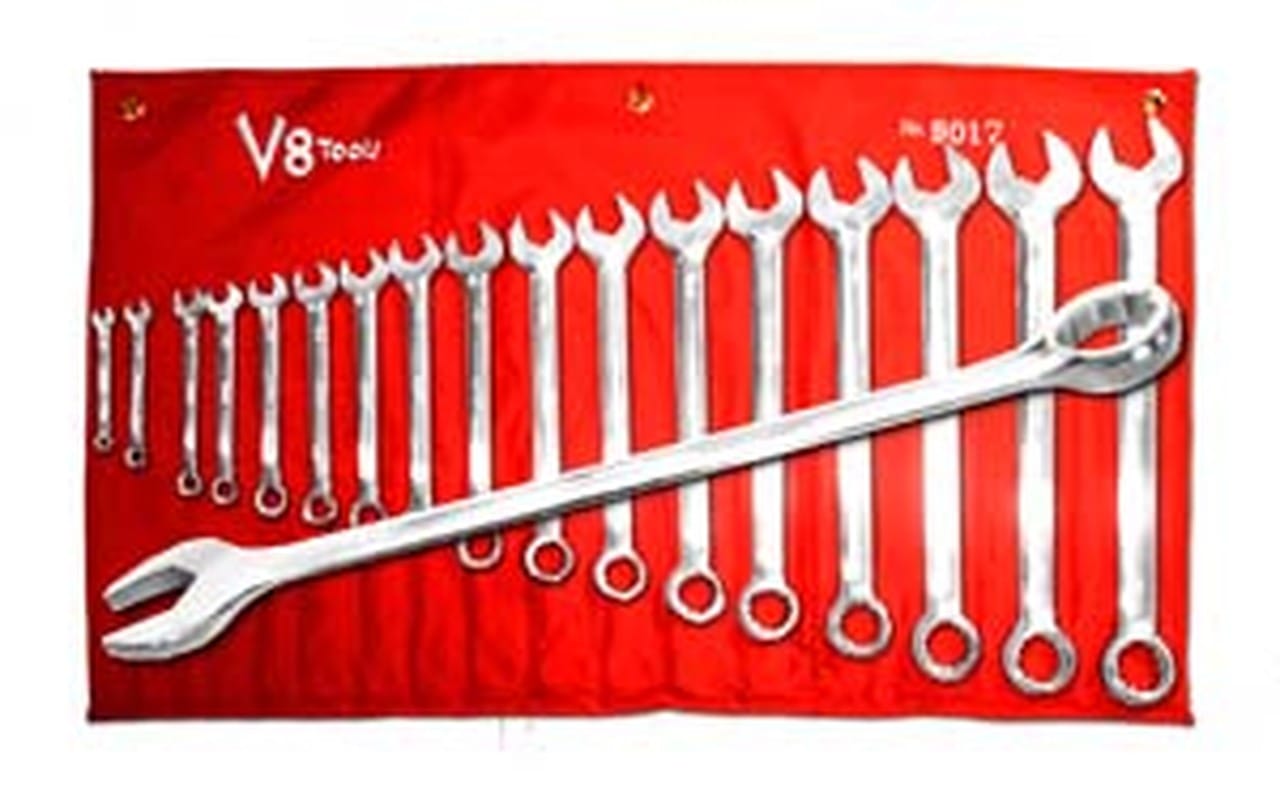 V8 Tools 9017 17pc Standard Length SAE Combination Wrench Set