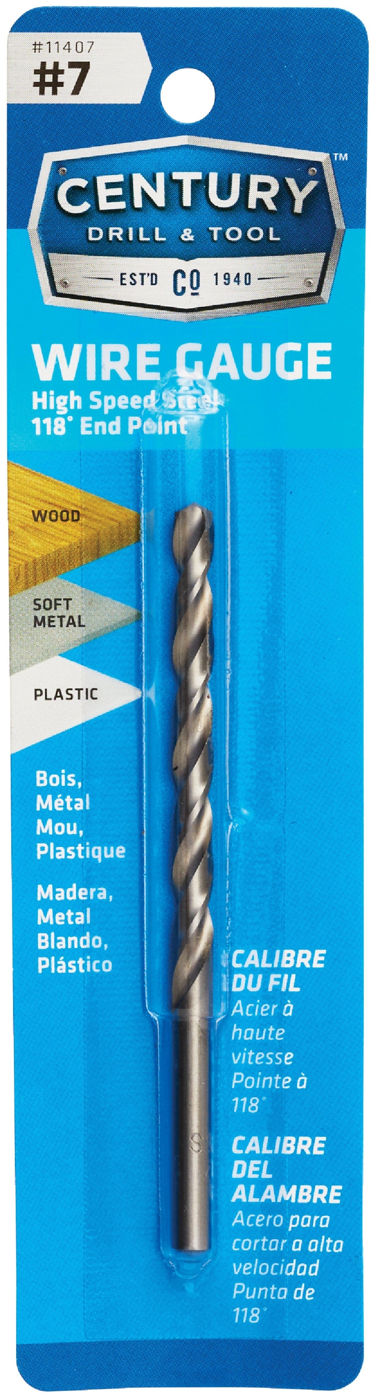 Century Drill and Tool 11407 07 Wire Gauge Drill Bit CBM Tools