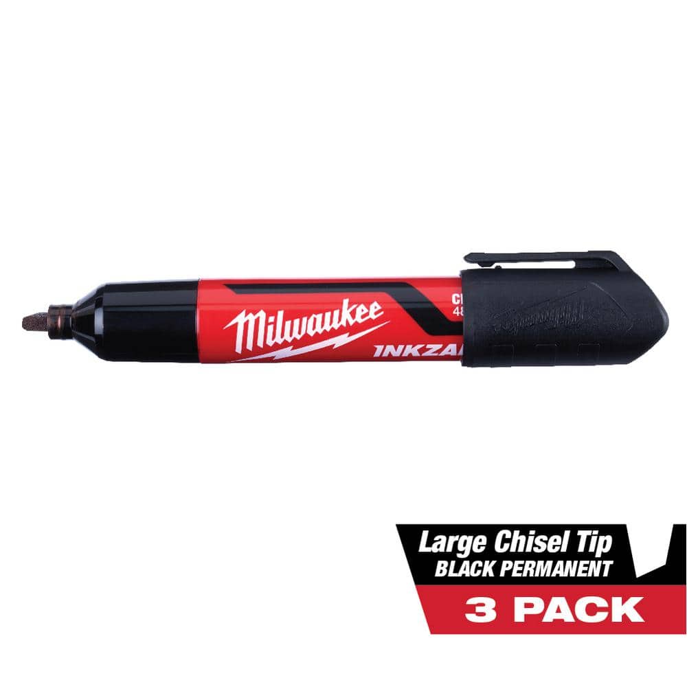 Milwaukee 48-22-3250 INKZALL Large Chisel Tip Jobsite Markers 3pk
