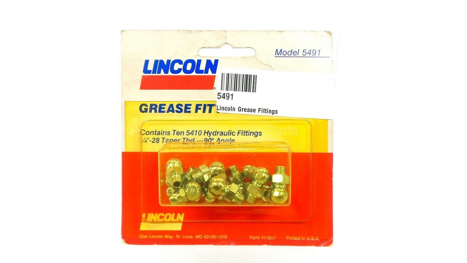 Lincoln 5491 10pk 1/4"28 SAE, 90?????¬? Angle Hydraulic Fittings CBM