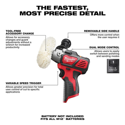 Milwaukee 2438-20 Variable Speed Polisher/Sander + FREE Battery