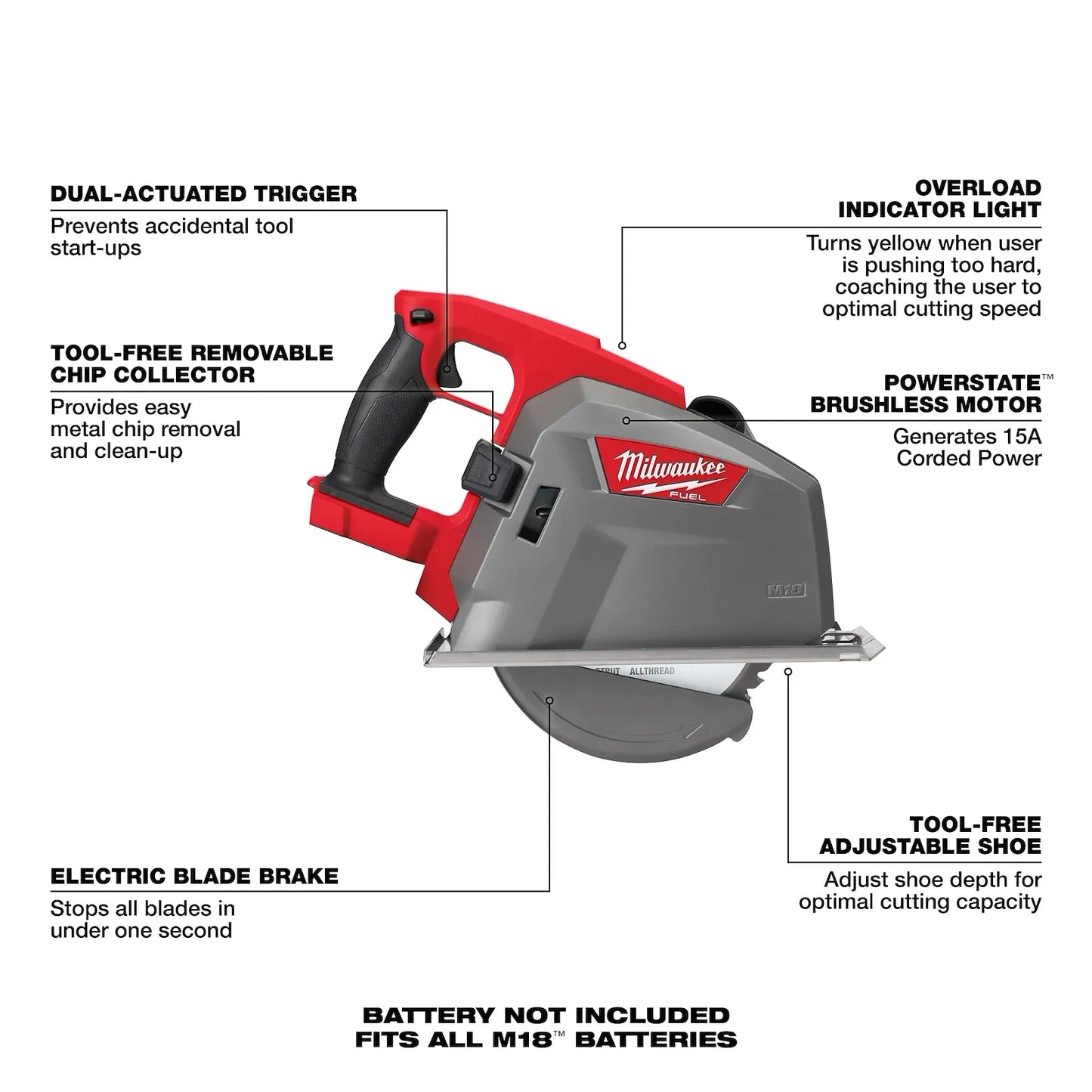 Milwaukee 2982-20 M18 FUEL 8" Metal Cutting Circular Saw + FREE Battery