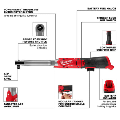 MIlwaukee 3059-20 M12 FUEL 3/8" Extended Reach Ratchet