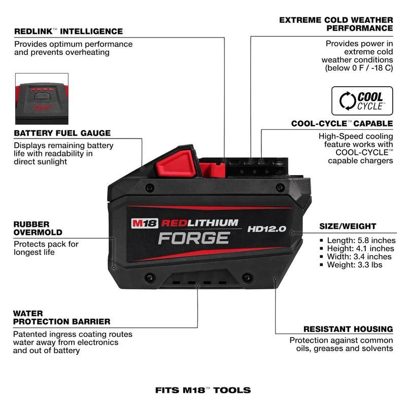 Load image into Gallery viewer, Milwaukee 48-11-1813 M18 REDLITHIUM FORGE HD12.0 Battery Pack
