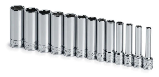 SK Hand Tools 1312 13 pc 1/4" Dr. 6pt Deep Metric Socket Set MADE IN USA