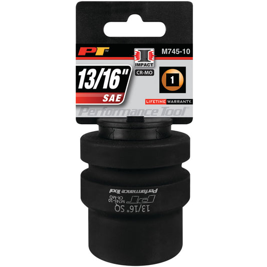 Performance Tool M74510  1" Dr, 13/16" Square Impact Socket